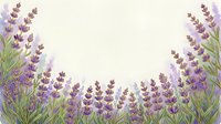 Lavender flowers border frame with green stems on light background for aromatherapy spa wellness natural cosmetics packaging design projects.