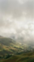 Misty mountain landscape with rolling green hills and dense fog creating atmospheric depth, suitable for nature backgrounds and travel design projects.
