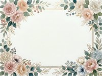 Vintage floral frame with roses, peonies, and eucalyptus leaves on cream background. Isolated design element suitable for invitations, cards, and wedding stationery projects.