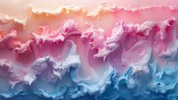Ethereal pink and blue fluid art with swirling smoke-like patterns creating dynamic waves and abstract flowing movement against light background.