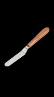 Butter knife with wooden handle isolated on transparent background, ready for kitchen design, clipart, t-shirt graphics, stickers, and print-on-demand products.