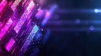 Vibrant diagonal streaks of pink and blue glitter with bokeh effects create dynamic motion against dark background, suitable for modern tech and luxury designs.