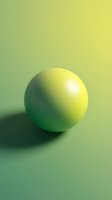 Glossy sphere with yellow-to-green gradient and soft shadow on matching background. Minimalist design element for modern graphics, web design, and contemporary visual projects.