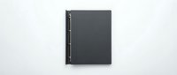 Closed dark gray notebook with spiral binding isolated on white background, ready for design mockups, branding presentations, and educational materials.