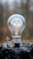 Glowing light bulb with illuminated brain inside, symbolizing creativity, innovation, and intelligent thinking for business and educational concepts.