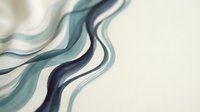 Abstract flowing waves in teal and navy blue watercolor style on light background for modern interior design and creative projects.