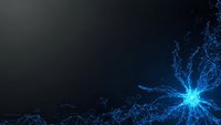 Blue electric lightning energy burst with glowing sparks and electrical discharge effects on dark background for digital design projects.