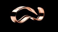 Copper metallic twisted ribbon design isolated on transparent background, ready for t-shirt prints, sublimation, stickers, and digital design projects.