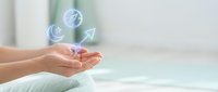 Female hands holding glowing Earth globe with recycling arrows symbolizing environmental protection and sustainability concepts for eco-friendly business.