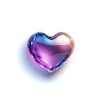 Glossy gradient heart shape in blue and pink colors with transparent background, suitable for valentine designs, greeting cards and romantic projects.