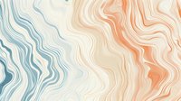 Abstract fluid art background with wavy marble texture in soft coral pink and turquoise blue colors creating elegant flowing pattern for modern interior design.
