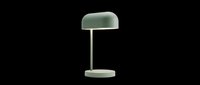 Modern sage green table lamp with rounded dome shade and cylindrical stem, isolated on transparent background. Ready for interior design, product mockups, home decor catalogs, e-commerce, and digital design projects.