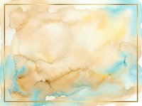 Watercolor abstract background with warm beige, cream, and turquoise washes creating soft, flowing layers. Isolated on white, ready for design projects, invitations, and digital layouts.