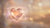 Glowing heart symbol with light effects and bokeh background for romantic designs, Valentine's Day projects, love concepts, and emotional marketing materials.