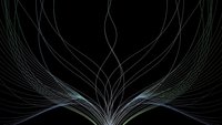 Abstract flowing lines creating symmetrical wing-like pattern on black background for modern digital art and graphic design projects.