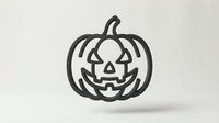 Halloween pumpkin jack-o-lantern icon isolated on white background for seasonal decorations, greeting cards, and holiday design projects.