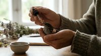 Hands gently holding small turtle in cozy indoor setting with natural light. Wildlife care and protection concept for environmental awareness campaigns.