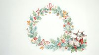Watercolor floral wreath with goat illustration, isolated on white background. Perfect for greeting cards, invitations, nursery decor, and t-shirt designs.