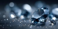 Sparkling cut diamonds on dark surface with bokeh lights creating luxury jewelry background for premium marketing and elegant design projects.