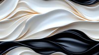 Elegant black and white wavy abstract background with smooth silky fabric texture creating flowing curves and dynamic movement pattern for luxury design projects.