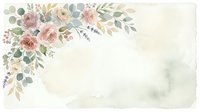 Watercolor floral corner arrangement with roses, eucalyptus, and lavender on cream background. Suitable for wedding invitations, greeting cards, and stationery design.