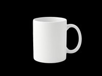 White ceramic coffee mug isolated on transparent background, ready for sublimation, print on demand, mockup, sticker, and T-shirt design use.