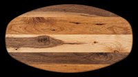 Rustic wooden cutting board with mixed wood tones and natural grain patterns, isolated on transparent background. Ready for clipart, print-on-demand, sublimation, t-shirt design, and kitchen product mockups.