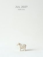 Minimalist calendar cover featuring cream-colored sheep figurine on neutral background with July 2027 text, suitable for wall calendars, planners, and seasonal marketing materials.