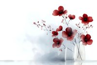 Elegant red flowers with delicate stems on soft watercolor background for home decor and botanical art projects.