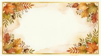 Autumn foliage frame with golden leaves and branches in corners on cream background, suitable for seasonal invitations, greeting cards, and fall-themed designs.