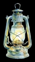 Watercolor vintage oil lantern glowing softly, isolated on transparent background. Great for t-shirt design, stickers, clipart, print on demand, and sublimation projects.