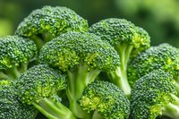 Fresh green broccoli florets in macro view showing detailed texture and natural pattern. Healthy organic vegetable background for nutrition and diet concepts.