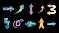 Colorful watercolor arrows set isolated on transparent background, ready for stickers, t-shirt design, print on demand, clipart, and sublimation projects.