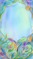 Watercolor ornamental frame with gold filigree borders and vibrant rainbow gradient background, isolated on white for invitations, cards, posters, and design projects.