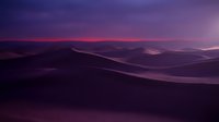 Twilight desert landscape with rolling sand dunes under purple and pink sky, suitable for travel, nature, and background design projects.