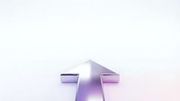 Isolated arrow pointing upward with gradient from purple to pink on white background, suitable for web design, presentations, and digital marketing materials.