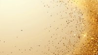 Sparkling gold glitter particles scattered on beige background with light effect and bokeh, creating luxurious festive atmosphere for holiday designs.