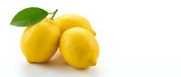 Fresh yellow lemons with green leaf isolated on white background for healthy cooking and citrus fruit designs.