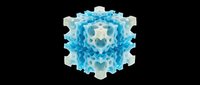 Intricate blue and white geometric cube with snowflake pattern, isolated on transparent background. Great for stickers, t-shirt design, print on demand, and clipart.