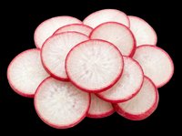 Sliced radishes isolated on transparent background, ready for culinary design, food packaging, recipe graphics, cooking blogs, restaurant menus, and print-on-demand products.