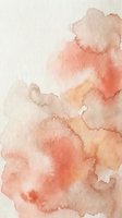 Soft watercolor wash in warm coral, peach, and beige tones creating organic flowing shapes on white paper. Suitable for backgrounds, textures, and artistic design projects.