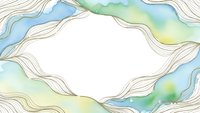 Abstract watercolor frame with flowing organic lines and soft blue green gradients creating elegant border for text or design elements.
