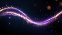 Magical glowing wave with sparkling particles and light trail effect in dark space, purple and pink luminous curved line with bokeh elements.