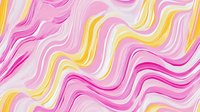 Vibrant wavy pattern in pink and yellow tones creates fluid motion effect on light background. Abstract flowing lines form dynamic seamless design for modern surface art.