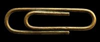 Vintage brass paper clip isolated on transparent background, ready for stickers, clipart, print on demand, T-shirt design, and sublimation projects.