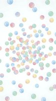 Pastel watercolor spheres in soft pink, blue, yellow, and green tones scattered across white background. Suitable for backgrounds, wallpapers, greeting cards, and design projects.