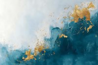 Luxurious abstract art in deep teal and gold tones creates dramatic waves and splashes, featuring metallic accents on textured background for modern wall decor.