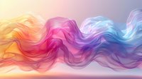 Abstract flowing waves in vibrant gradient colors from warm orange to cool blue creating dynamic motion background for modern digital design projects.