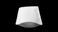 White stand-up pouch mockup isolated on transparent background, ready for t-shirt design, stickers, clipart, print on demand, and sublimation projects.