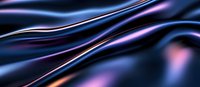 Smooth flowing waves in dark blue and purple with glowing neon pink highlights create abstract luxury background pattern with silky metallic texture and shine.